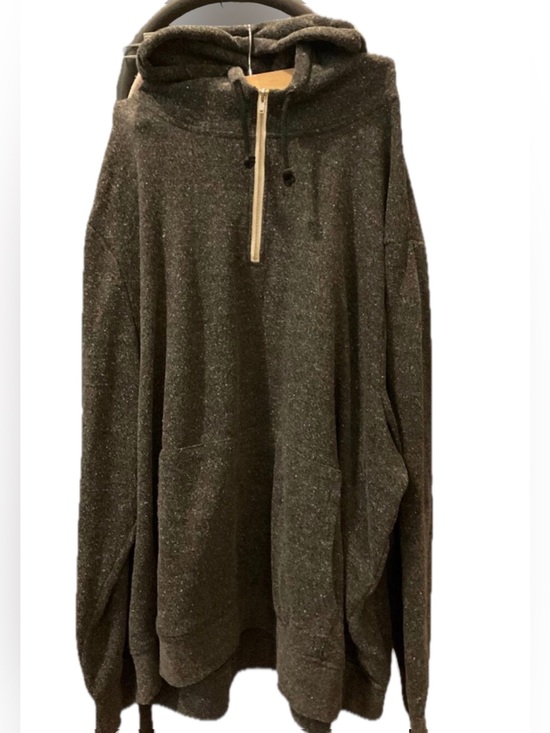 Threads 4 Thought Sweaters - Threads 4 Thought Half Zip Hoodie Charcoal Gray Marled Oversized 2X